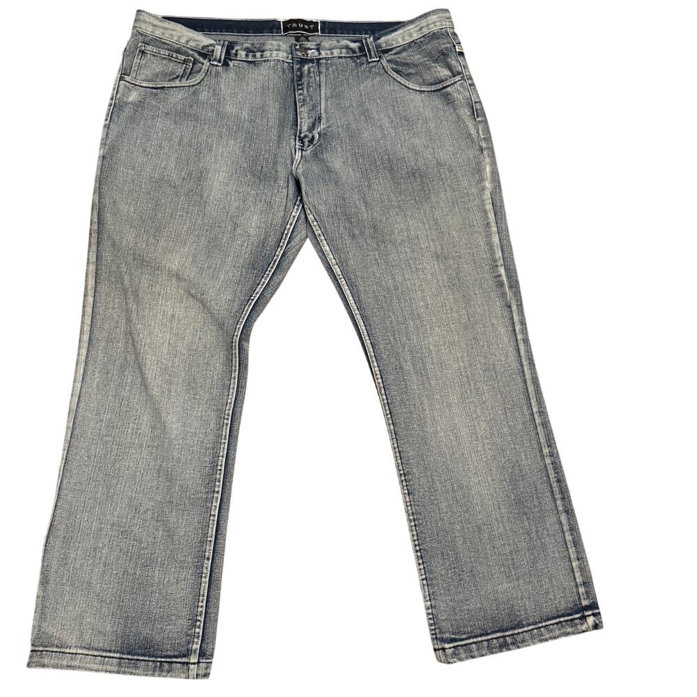 TRUST Men's Straight Leg Denim Jeans Blue Wash Size 46x32